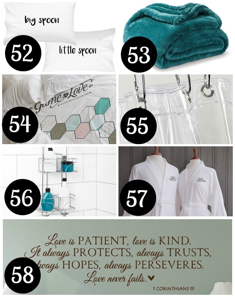 Perfect wedding gifts for the master bedroom.