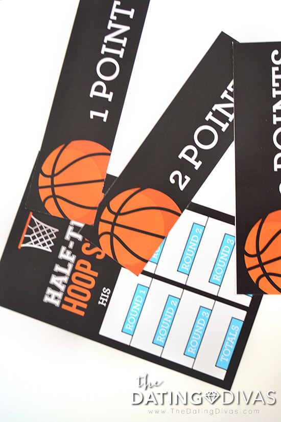 march madness basket toss-corie Half-Time Hoop-Shoot score sheet.