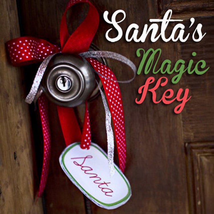 Santa's magic key printable tag