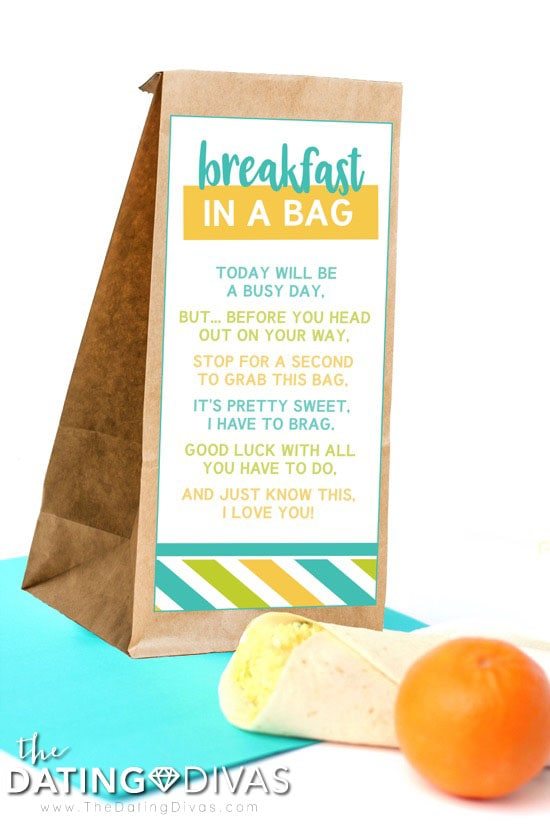 Breakfast in a bag printable