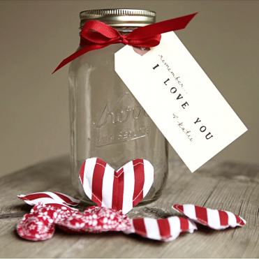 Remember I love you hidden hearts jar idea