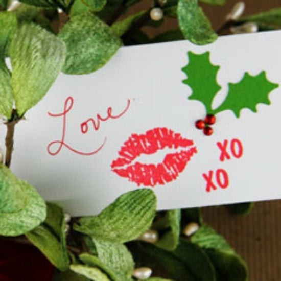 Kiss under the mistletoe