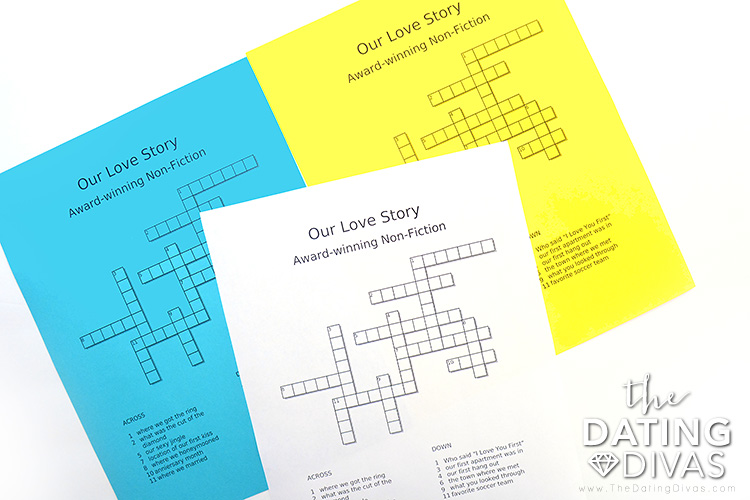 Make your own crossword puzzle pages like these - dateyourspouse.com Example pages for how to make your own crossword puzzle | The Dating Divas