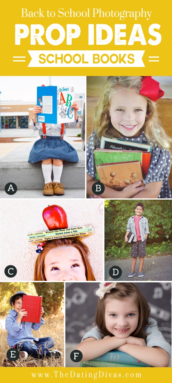 A variety of photo ideas for your child's first day of school photoshoot - dateyourspouse.com Fun photo ideas using a book as a prop | The Dating Divas