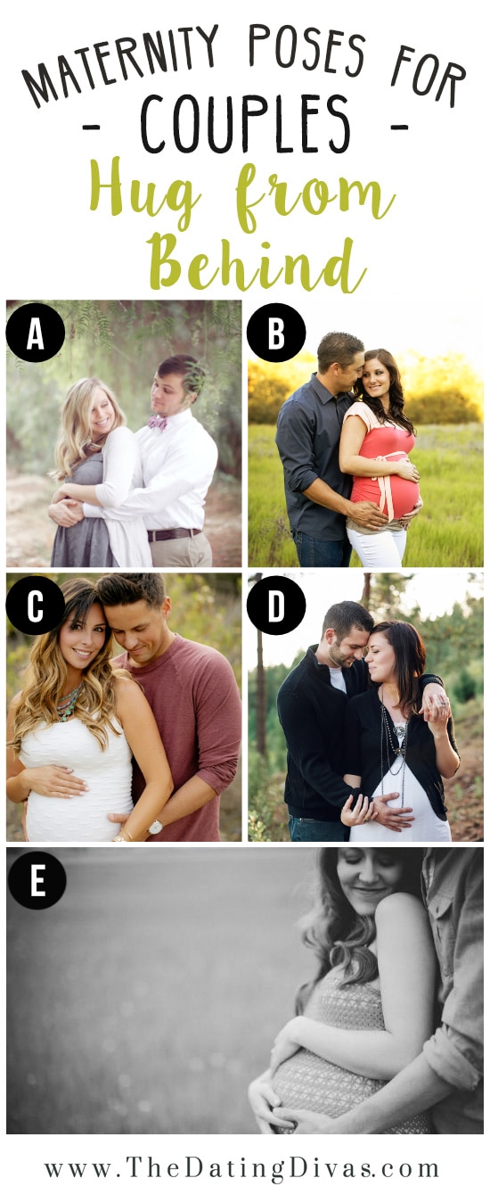 Hug From Behind Maternity Photo Pose Ideas for Couples