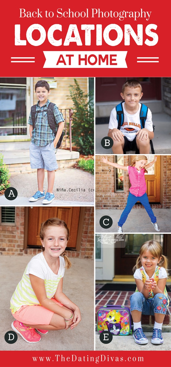 A list of first day of school photography ideas - dateyourspouse.com Pictures to take at home before your kids head to school | The Dating Divas