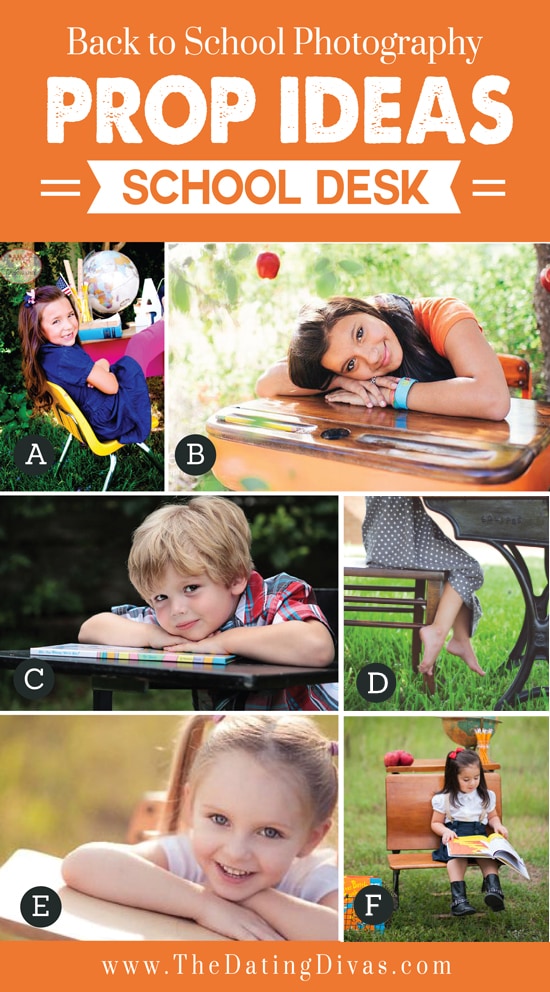 A list of ways to use a desk for a first day of school photo - dateyourspouse.com How to use a desk for a back-to-school photoshoot | The Dating Divas