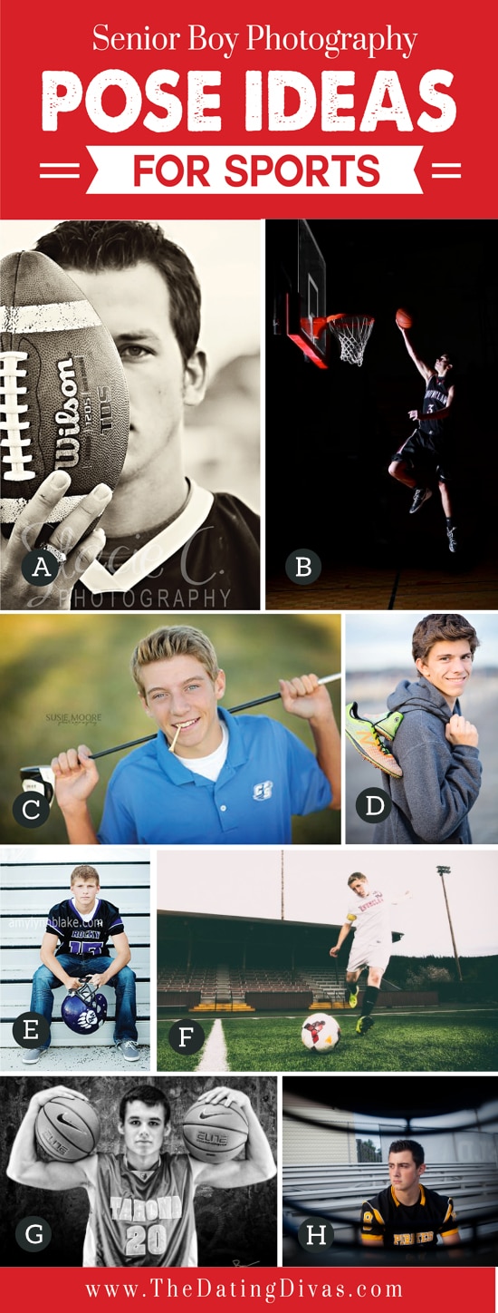 Boys taking a variety of senior pictures - dateyourspouse.com List of senior boy photography poses for your kid | The Dating Divas