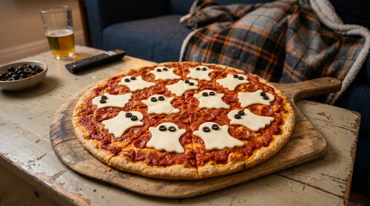 Ghost pizza for Halloween