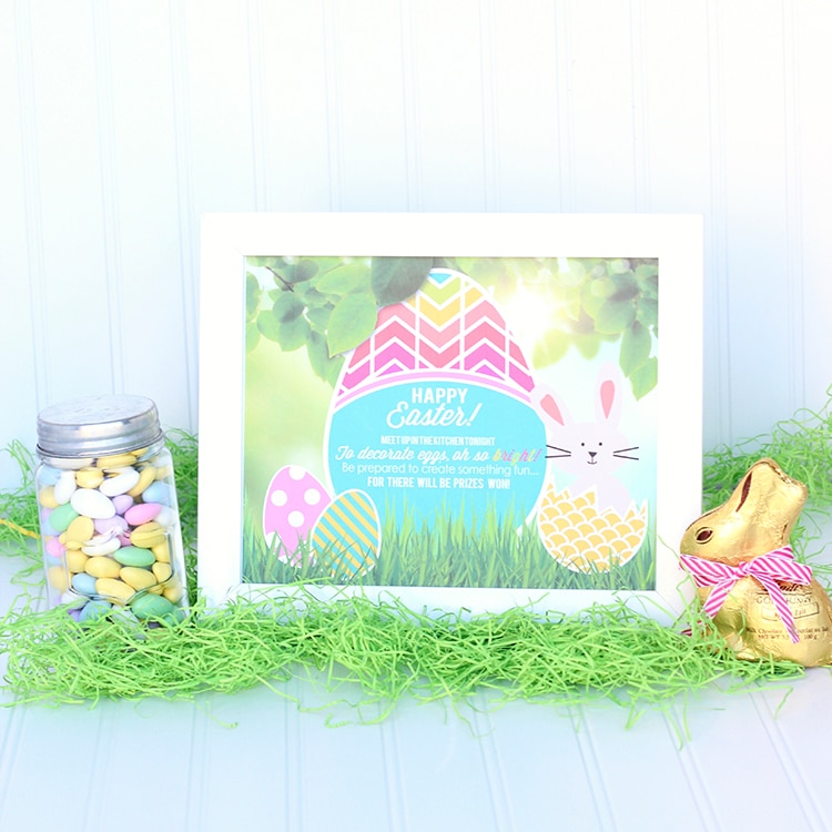 Easter egg decorating family night printables