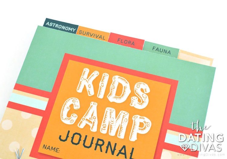 Kids Camp journal with tabs