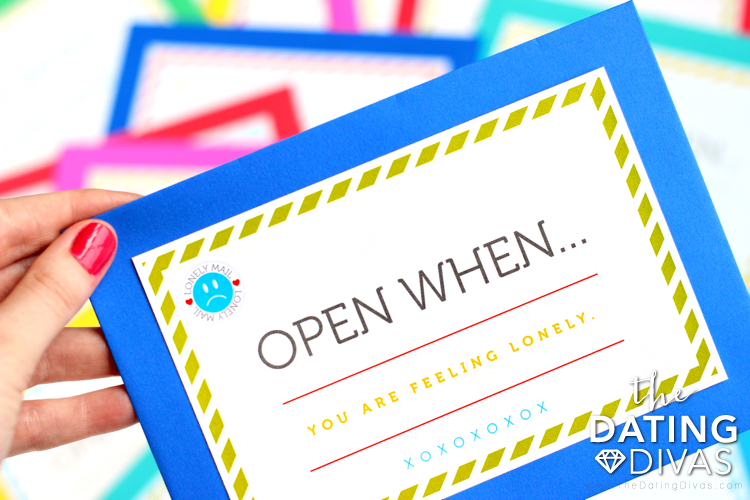 Open When Letter Ideas and Envelopes - dateyourspouse.com Printable envelope cover for Open When Letters | The Dating Divas