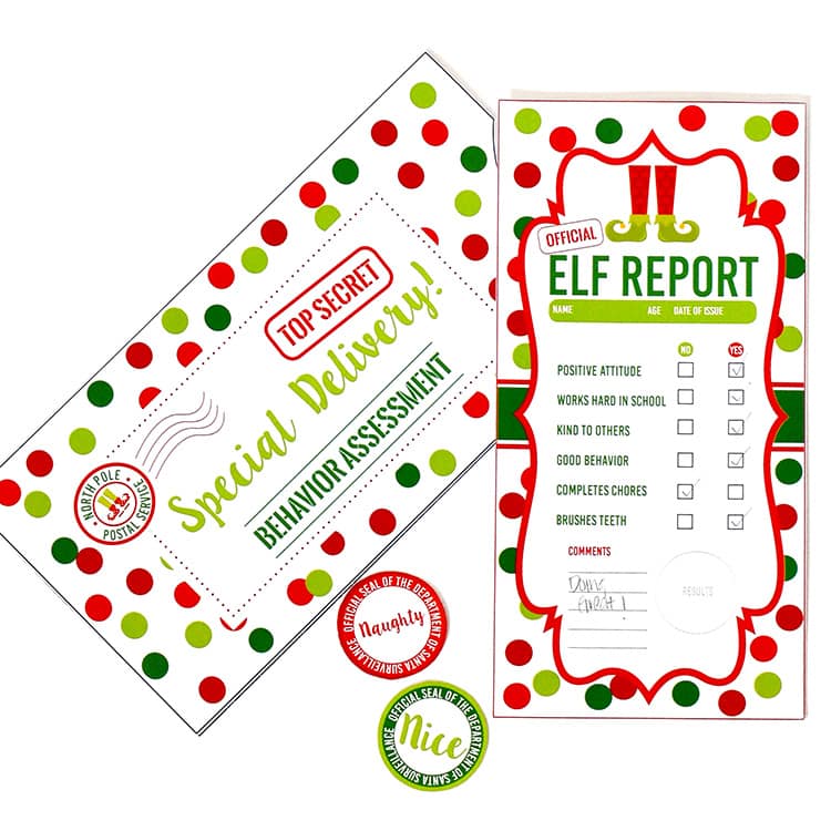 Elf report card printable