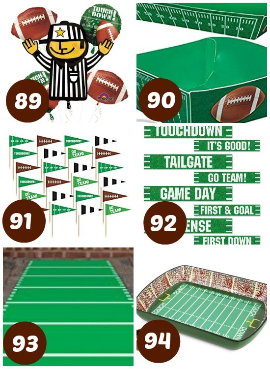Super Bowl party specific supplies.
