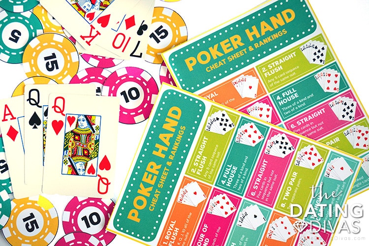 Poker Hand Cheat Sheets for Strip Poker - www.TheDatingDivas.com Cheat sheets to help you play Texas Hold'em. | The Dating Divas
