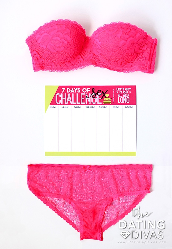 7 Days of Sex Challenge week calendar
