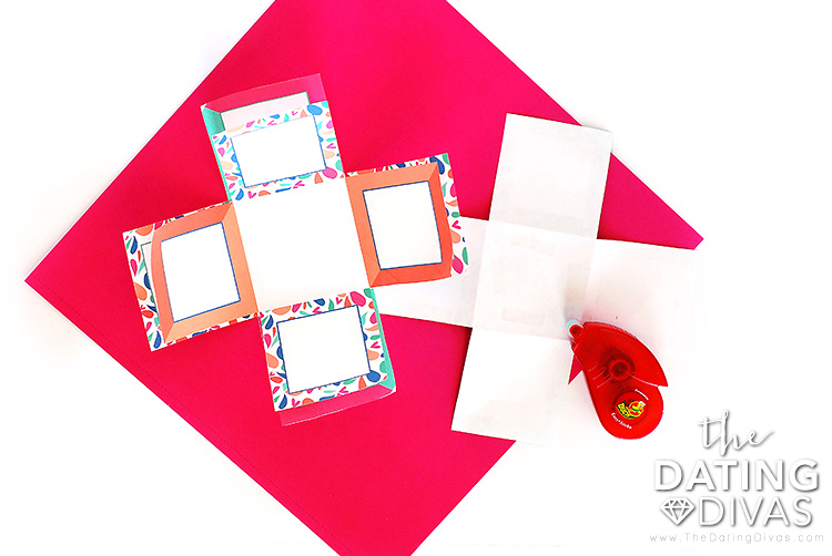DIY Surprise Box Card- dateyourspouse.com Putting together a picture box gift. | The Dating Divas