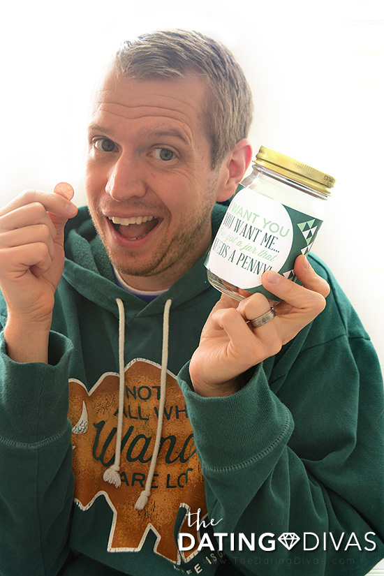 A cute date idea goes intimate with the Penny Date penny jar.