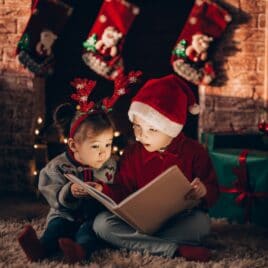 Kids reading children's Christmas book | Date Your Spouse