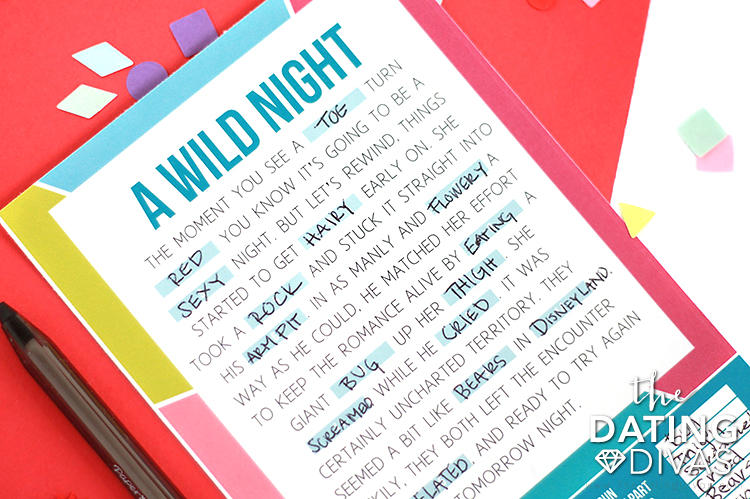 A printable page of sexy mad libs for adults - dateyourspouse.com A page of sexy word games for adults. | The Dating Divas