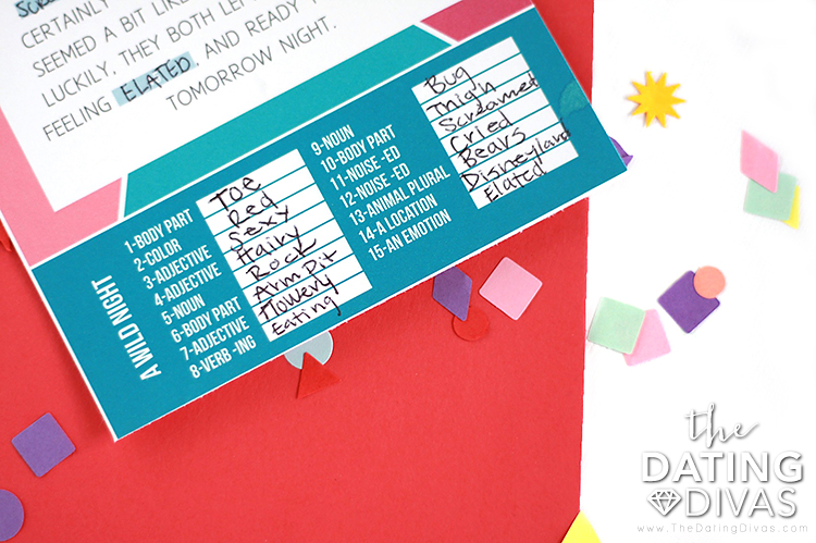 Sexy Mad Libs word bank - dateyourspouse.com Fill-in-the-blank area for a page of sexy mad libs for adults. | The Dating Divas