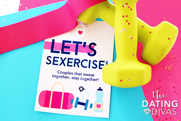 A sexy date for couples while working out together - dateyourspouse.com Free sexercise printables to invite your spouse on a sex workout date | The Dating Divas