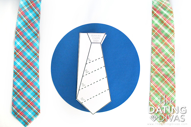 Color these Father's Day Cards in the shape of a tie.