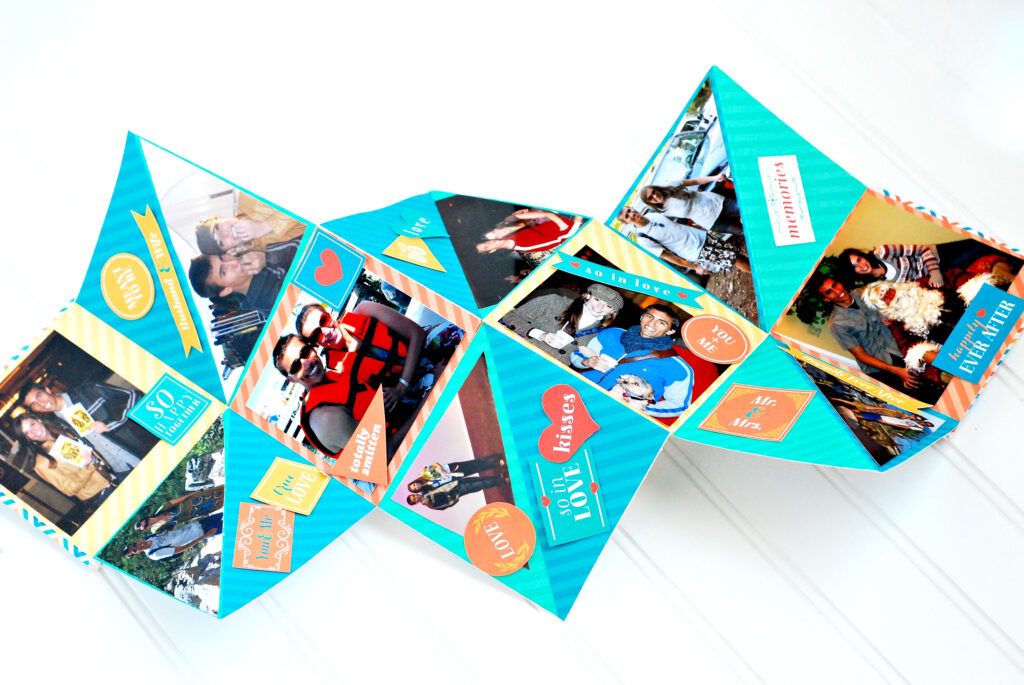 Foldable anniversary gifts for him - dateyourspouse.com A DIY accordion book that's filled with anniversary gifts for him and other memories. | The Dating Divas