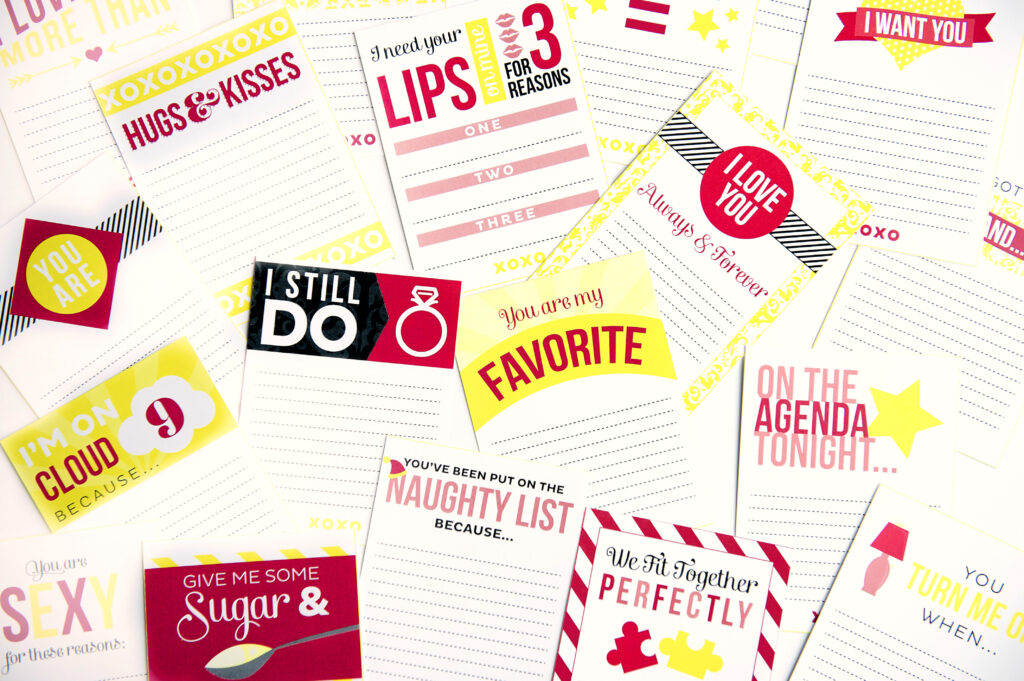 A printable pack full of sexy, romantic gifts - dateyourspouse.com Tons of intimacy printables and other romantic presents. | The Dating Divas