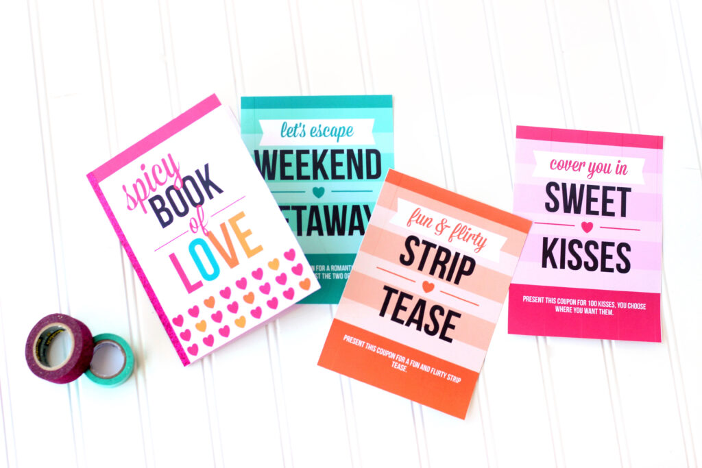Sexy coupons and romantic gifts inside of a DIY book - dateyourspouse.com Sexy coupon book filled with romantic gifts and other ideas. | The Dating Divas