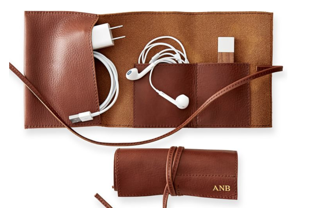 Romantic anniversary gifts for him to store his computer tech in - dateyourspouse.com Leather tech organizers make practical and romantic anniversary gifts for him. | The Dating Divas