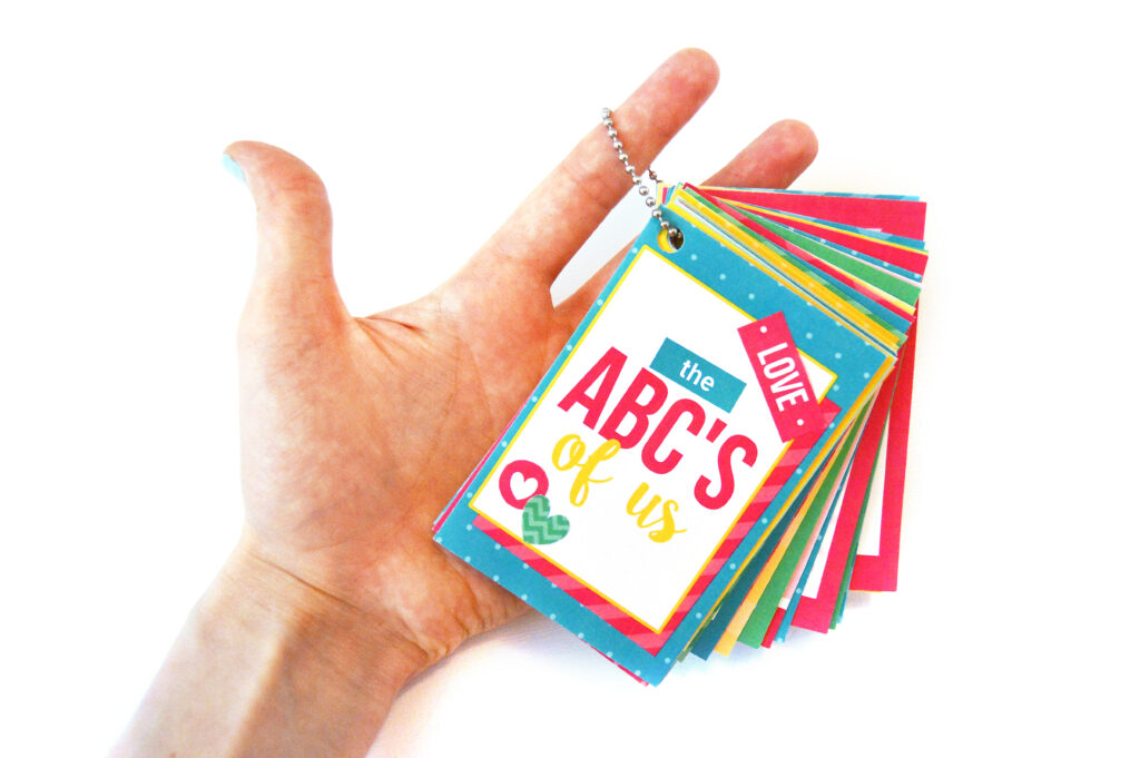 Alphabet themed anniversary gifts for him - dateyourspouse.com Alphabet book filled with memories and anniversary gifts for him.| The Dating Divas