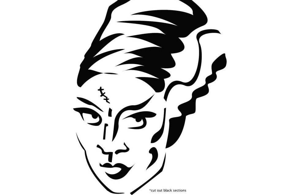 Monster Face Pumpkin - dateyourspouse.com Lady monster creative pumpkin stencils and carving ideas. | The Dating Divas