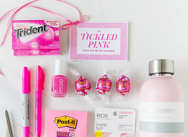 Tickled Pink Teacher Appreciation Gift - www.TheDatingDivas.com Teacher appreciation gifts that will tickle teachers pink. | The Dating Divas