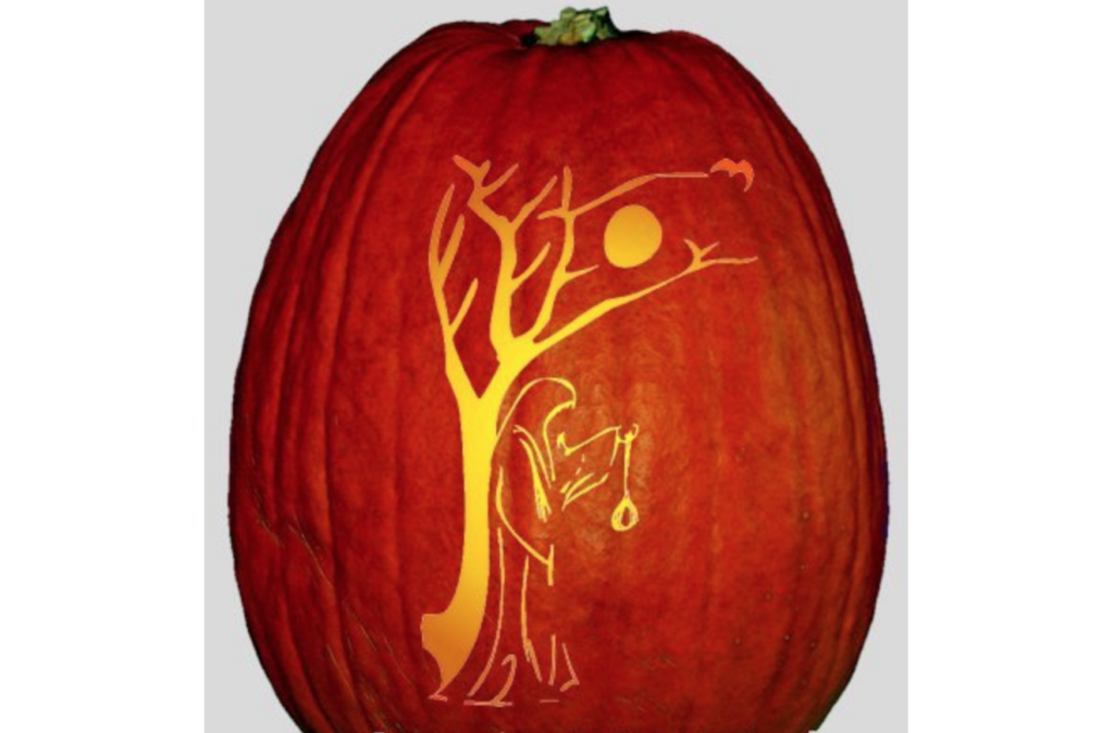 Tree Spooky Pumpkin - dateyourspouse.com Creepy pumpkin carving inspiration and ideas. | The Dating Divas