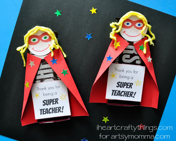 Super Teacher Candy Bar Wrapper - www.TheDatingDivas.com Give a sweet treat and some thanks with these teacher appreciation idea. | The Dating Divas
