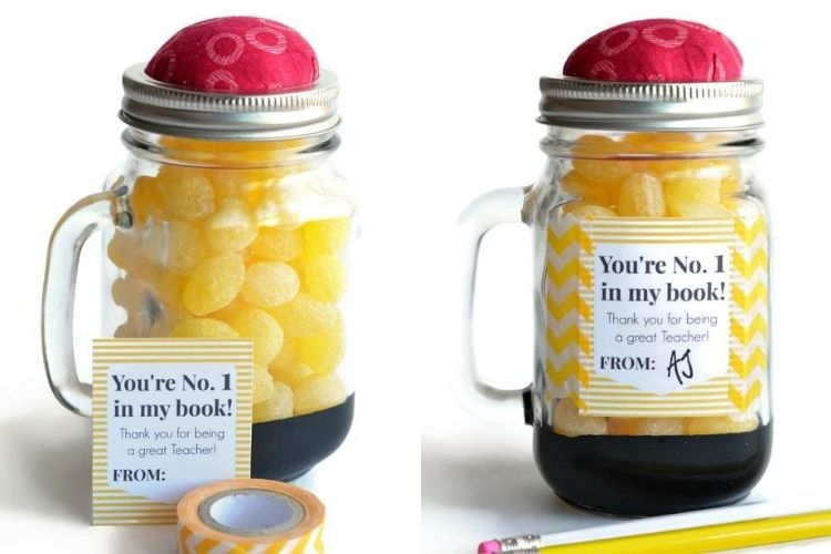 Pencil Themed Teacher Appreciation Idea - www.TheDatingDivas.com DIY teacher appreciation ideas that also include a sweet treat are always a win. | The Dating Divas
