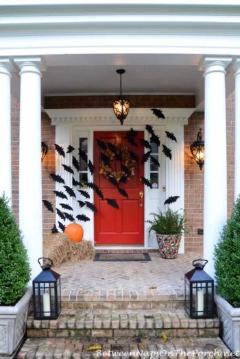 Halloween Bats Flying Over the Door - dateyourspouse.com How to Make Felt Bat Halloween Decor | The Dating Divas