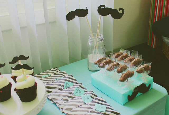 Baby Boy Shower Idea with Mustaches - dateyourspouse.com Mustache Bash Baby Boy Shower Idea | The Dating Divas