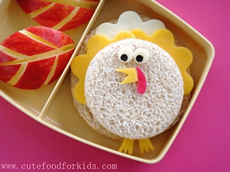Thanksgiving Finger Food Sandwiches - www.TheDatingDivas.com Cute Thanksgiving finger foods like this simple cheese sandwich will make everyone smile. | The Dating Divas