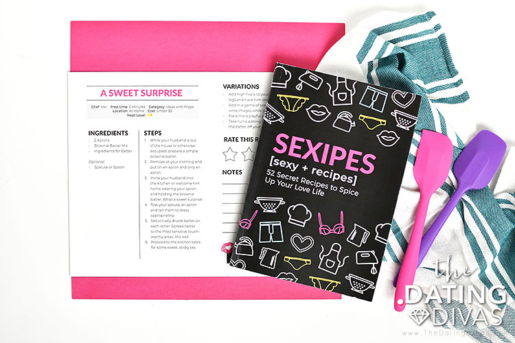 Sexipes - a Recipe Book for Sexy Intimate Activities - www.TheDatingDivas.com Give the gift of intimate experiences with Sexipes: Sexy+Recipes | The Dating Divas