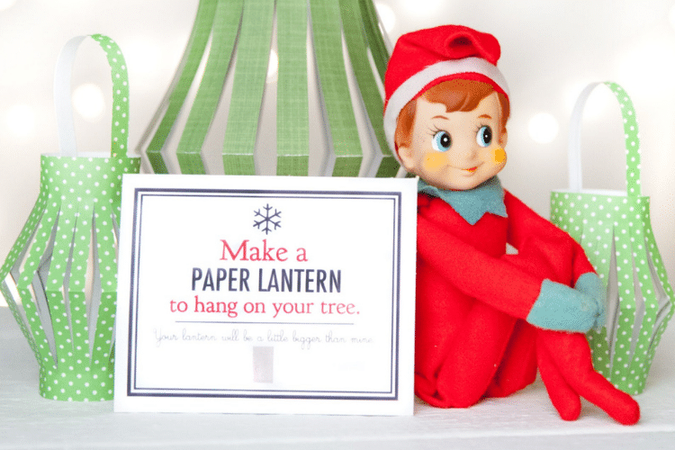 Craft elf on the shelf making a paper lantern | The Dating Divas
