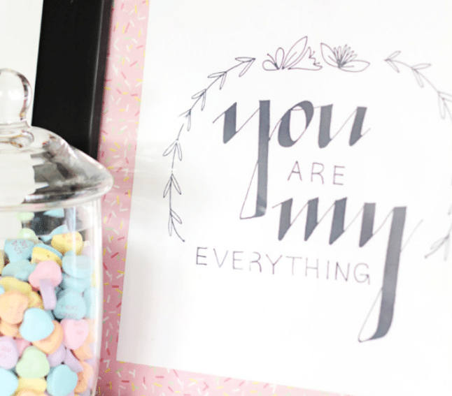 You are my everything printable cards for decor | The Dating Divas