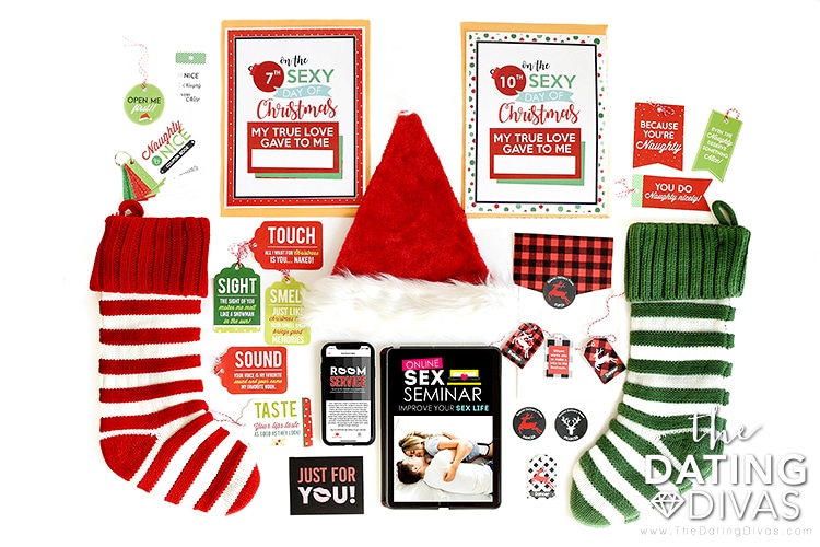 Sexy Santa Bundle - www.TheDatingDivas.com A sexy santa Christmas bundle for a perfect date night with printables. Which of these will your first date be?! | The Dating Divas