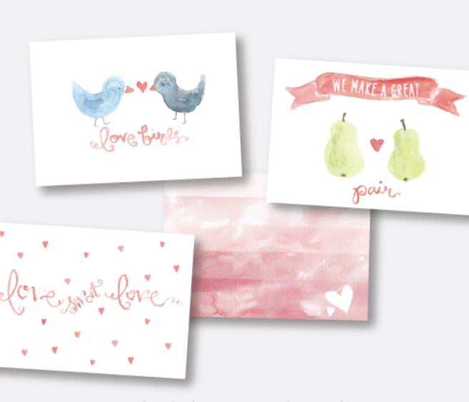 Free printable watercolor cards | The Dating Divas