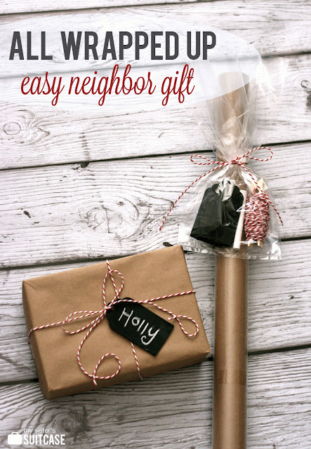 Wrapping Paper + Tags neighbor gift wrapping ideas | The Dating Divas
