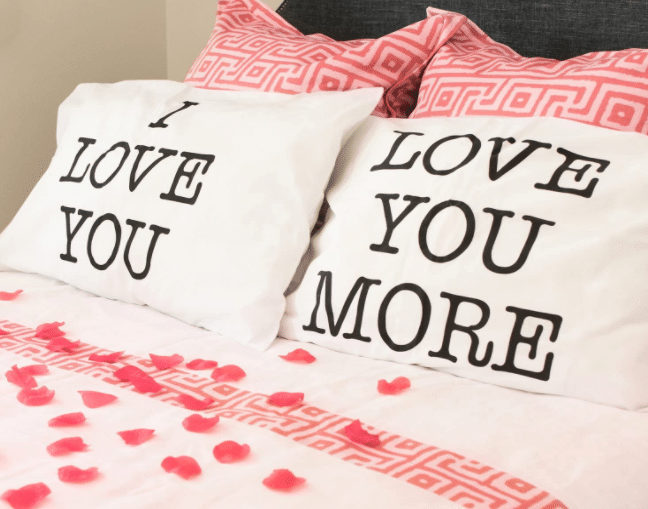 "I Love You" & "Love You More" pillowcases are perfect valentines gifts for her | The Dating Divas