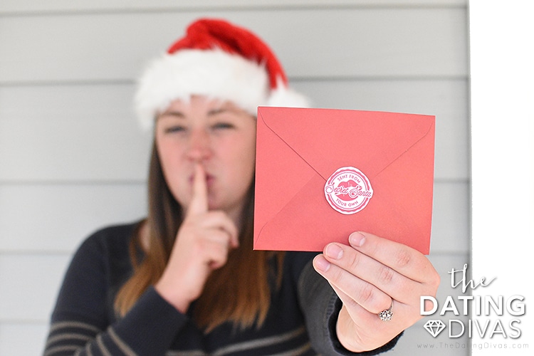 Secret Santa for spouse kept extra secret while hiding envelopes throughout the day | The Dating Divas