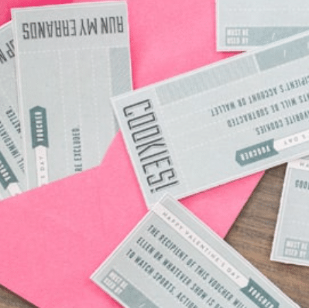 Valentine love notes and vouchers | The Dating Divas