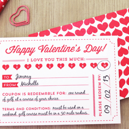 Free Valentine coupon printable cards | The Dating Divas